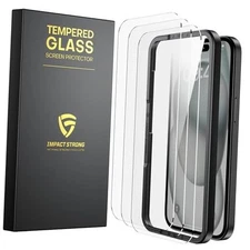  3-Pack Shatterproof Tempered Glass Screen Protector for iPhone 15 iPhone 16/15