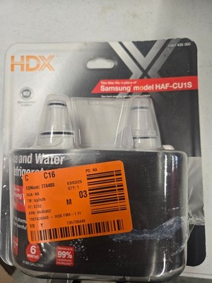 HDX Model HAF-CU1S-2 Pack Refrigerator Water Filter Replacement  Samsung Openbox