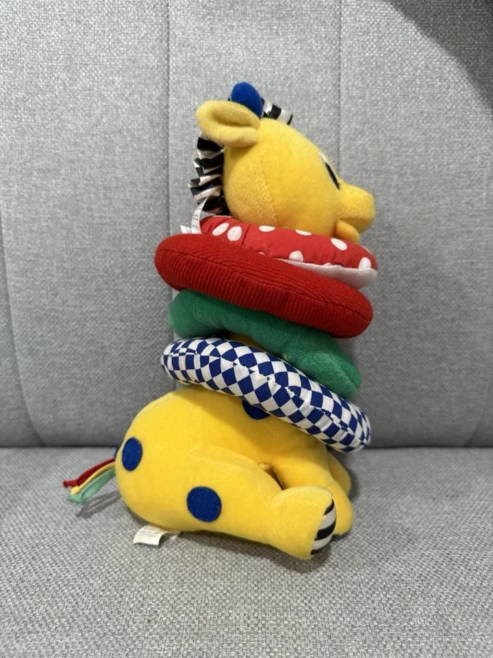 "Juguete anillo apilable jirafa de peluche Bright Starts Kids II de colección juguete sensorial 10""" Foto 4 de 4