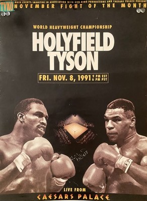 Tyson vs. Holyfield 1991 Fight Poster signed by Holyfield