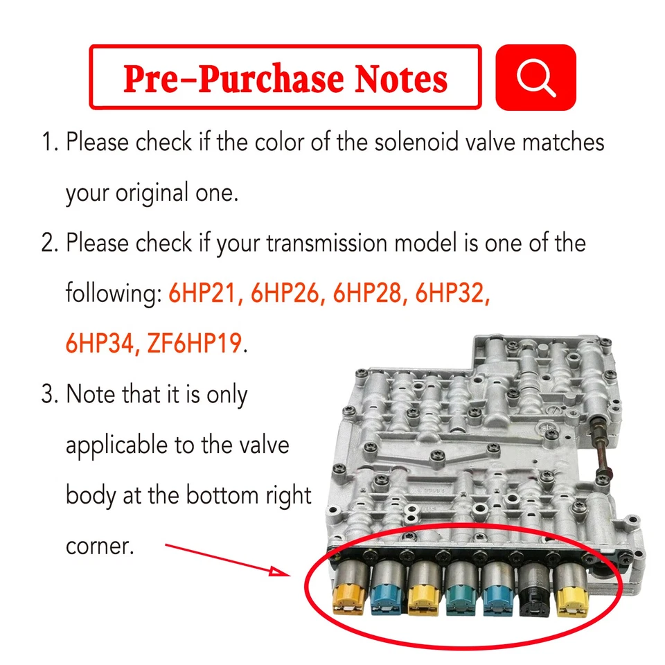 6HP19 6HP26 Transmission Solenoid Kit For 2004-up BMW AUDI FORD JAGUAR - Image 2 of 4