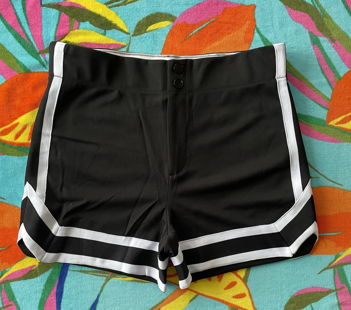 Bike Men's Black & White Size L Retro Athletic Stripe Coaches