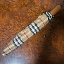 Burberry Folding Umbrella - Classic Check Pattern Compact Travel Polyester