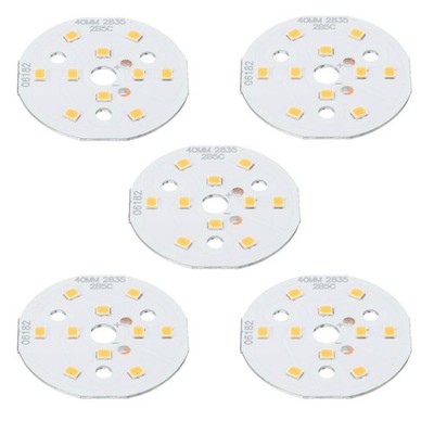5Pcs COB LED Light Chip Bead 5W 120lm 3000-3200K 40mm 15-17VDC Warm White