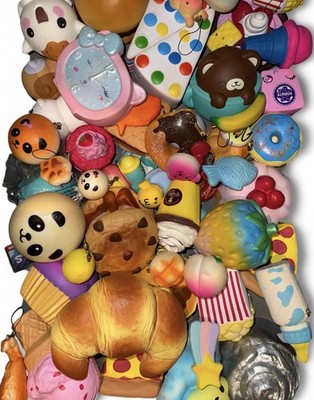 Slow Rising Squeeze Squishy Stress Relievers & Fidget Toys Lot, Foam, Multicolor