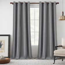 132 Inch Curtains Full Blackout Extra Long Linen Drapes 11 FT Length, Thermal...