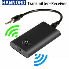Transmitter Receiver Chargable Audio for TV PC Car Speaker 3.5mm AUX Hifi Music