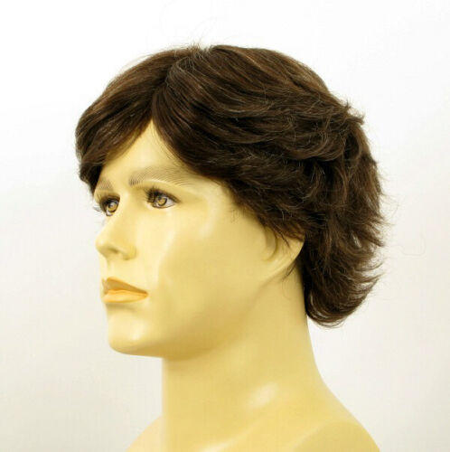 parrucca uomo capelli naturali castano con capelli bianchi ref REMY 6SPW - Picture 2 of 8