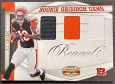 2011 GRIDIRON GEAR A.J. GREEN ROOKIE GRIDIRON GEMS TRIPLE JERSEY PATCH #31/50