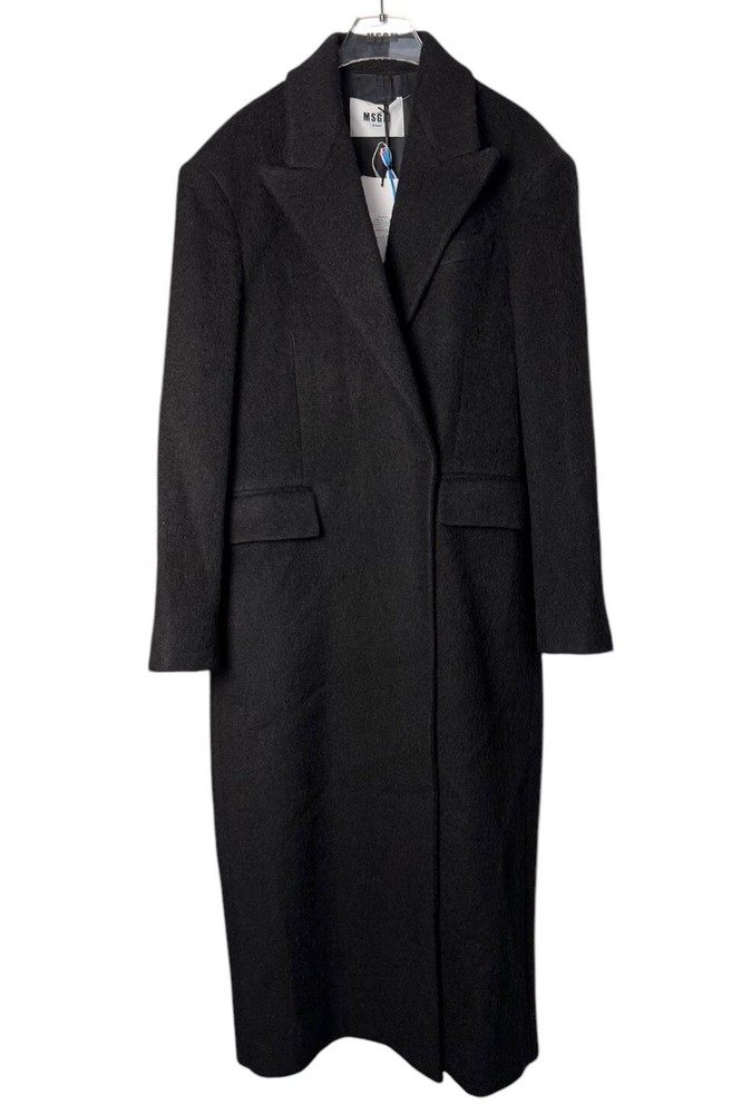 BNWT Women’s MSGM Double Breasted Black Overcoat IT46 UK14 Wool Alpaca RRP £895