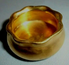 O & E.G. Royal, Austria, Salt Dip, Gold Porcelain 1.75" Across .75" Tall Vintage