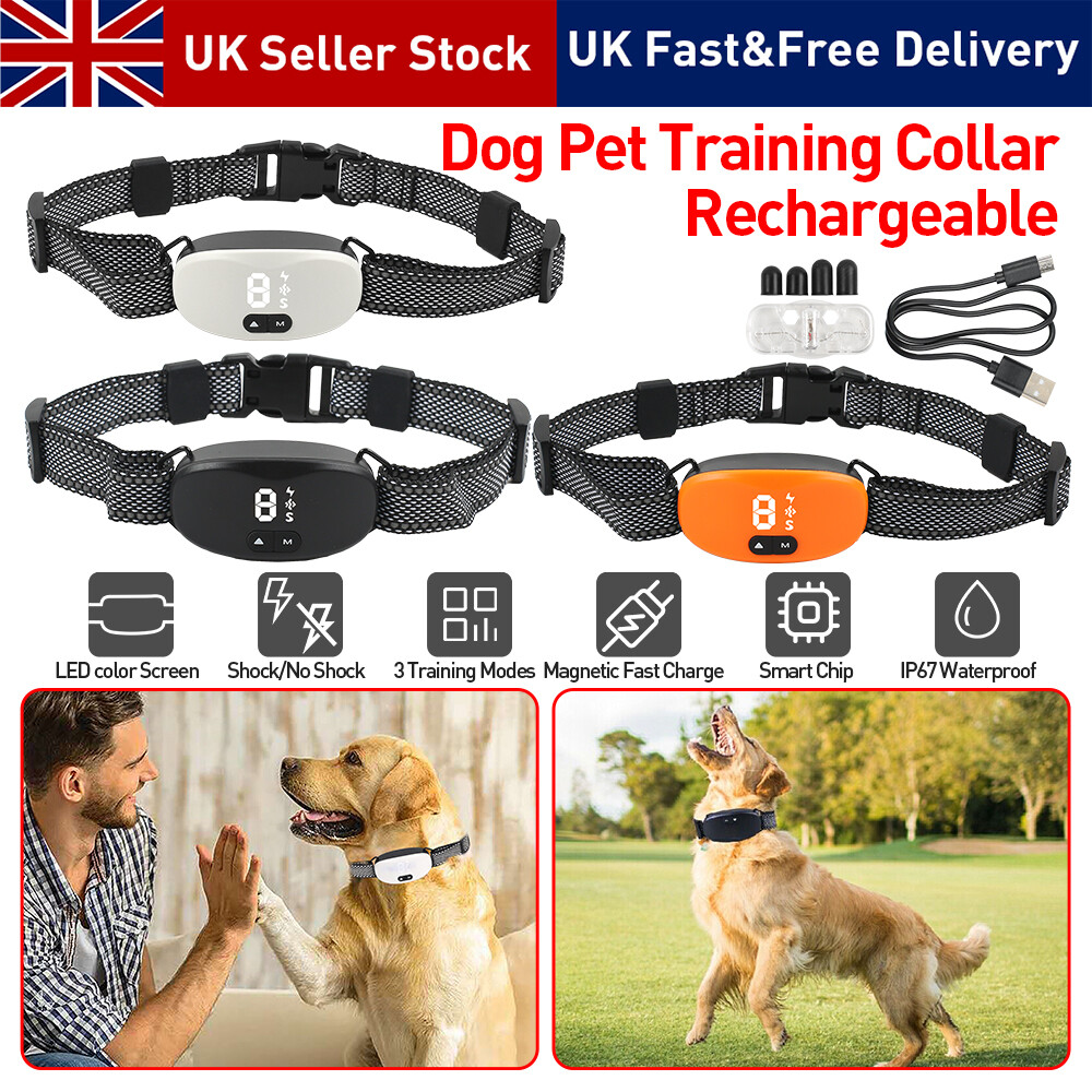 Dog Pet Training Collar Rechargeable Waterproof Electric Shock Anti