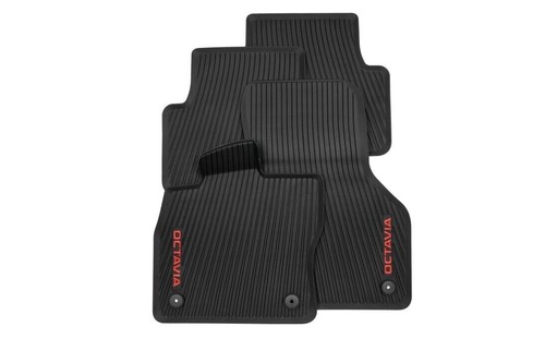 Tappetini in gomma originali Skoda Octavia IV, tappetini in gomma neri 4sctk 5E4061500B