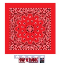 RED PAISLEY Bandana Head Wrap Scarve Scarf BANDANNA 22" Cotton HANKY USA MADE