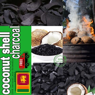 CEYLON NATURAL COCONUT SHELL CHARCOAL ACTIVED AND 100% PURE ORGANIC CARBON CHIPS