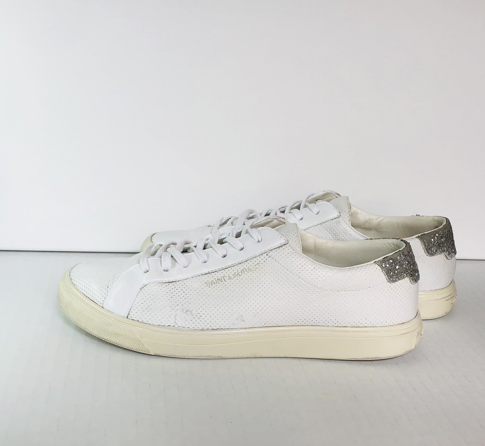 Sneakers basse in pelle YSL Saint Laurent Andy COA 36 5 IT 6 5 US autentiche