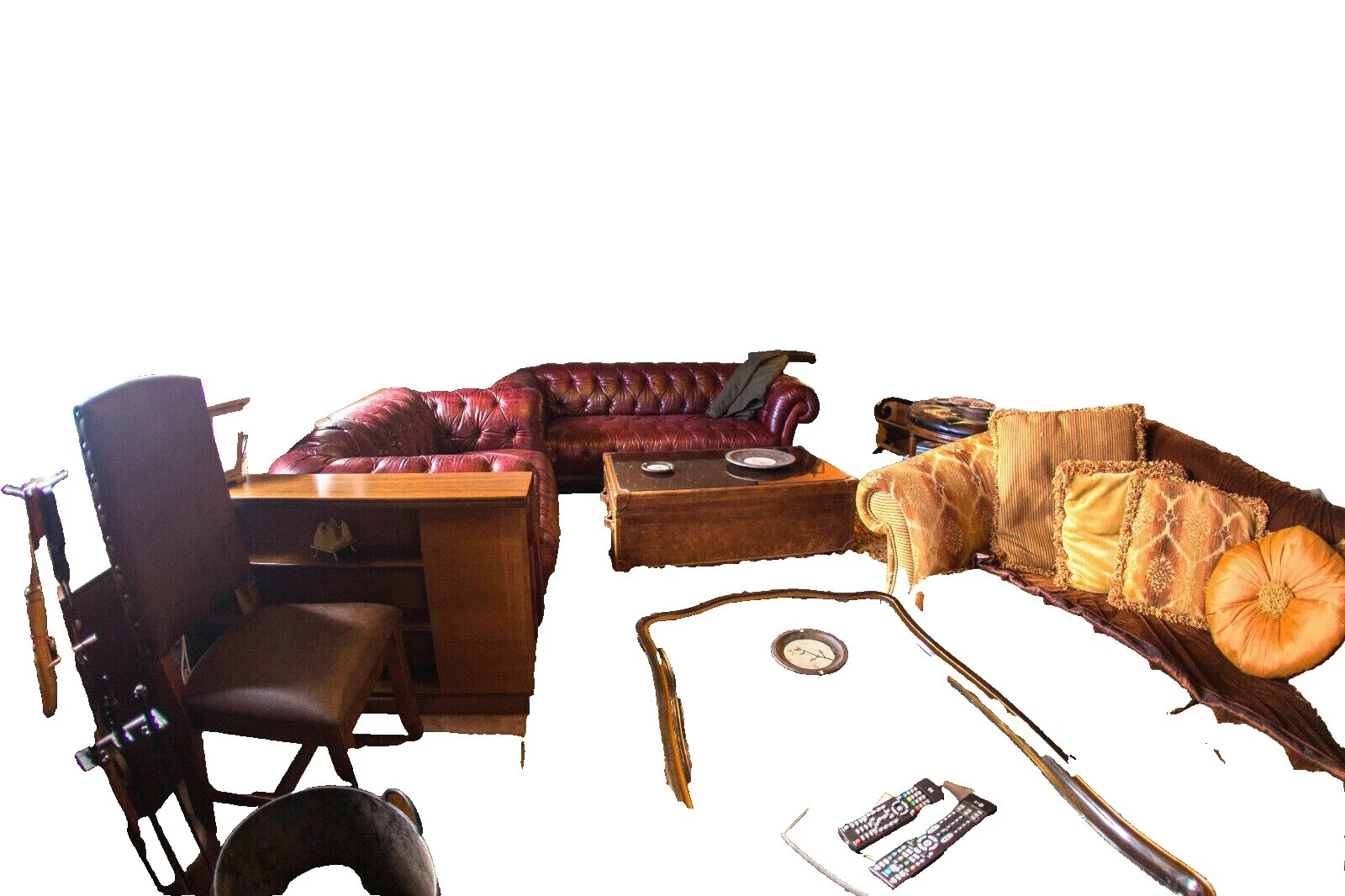 Sala de estar de cuero Chesterfield Sofás, sillones y sofás