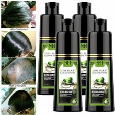 3 x Natural Plant Permanent Instant Hair Dye Color Shampoo for Gray Hair 250ml