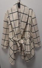 Chicwish Women's Prairie Grid Rabato Ivory Size Xxxl Coat
