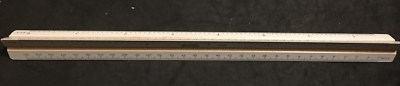 New Bruning Triangle Wooden Ruler Scale Engineering Drawing Drafting