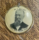 RARE Civil War Col. W. L. Elliot Co C 2nd Iowa Volunteer Cavalry Reunion 1 3/4"