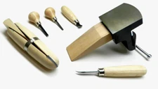 Jewelry Making Bench Pin Kit with Set of 3 Setting Tools, Ring Clamp, Burnisher