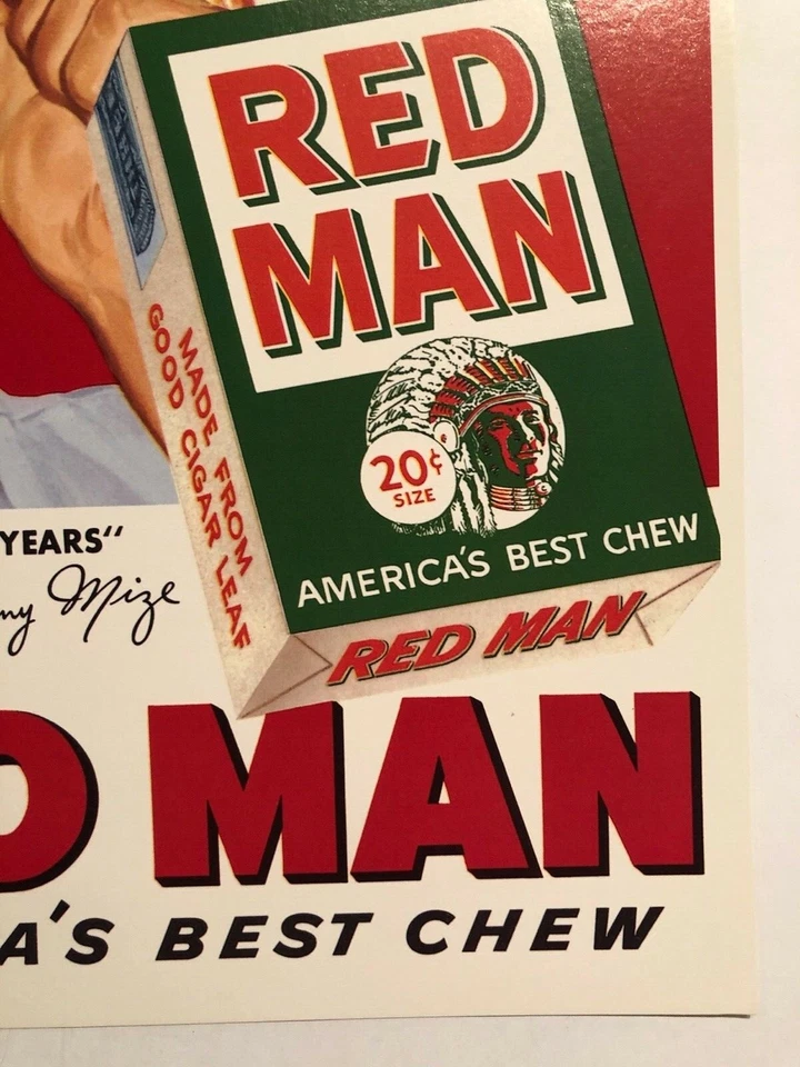 JOHNNY MIZE NEW YORK YANKEES RETRO FIRMADO HOMBRE ROJO IMPRESIÓN POST REPRODUCCIÓN Foto 4 de 4