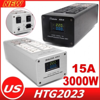 Weiduka 15A 3000W Dual LCD Mains Audio Power Purifier Filter AC Power Socket New