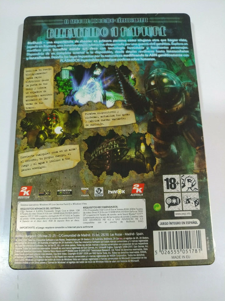 Bioshock Windows Steelbook 2K - Juego Para PC DVD-Rom Edicion España - 3T - Image 2 of 4