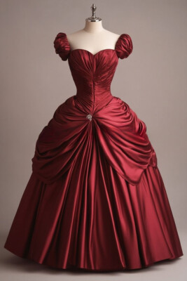 burgundy corset dress with sleeves Sweetheart Neck Burgundy Organza Velvet Homecoming Dresses with Corset Back ARD1586 main image 1