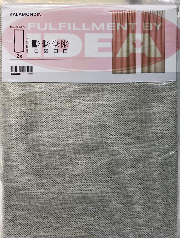 Brand New IKEA KALAMONDIN Beige Room Darkening Curtains Pair