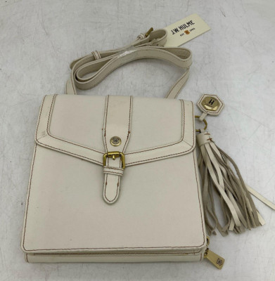 J.W. Hulme White Leather Letter Carrier Crossbody Purse NWT American Made