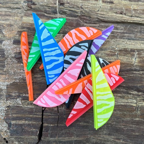 50X 2" Vanes Rubber Fletches Archery Fletching Target Bow Shoot Arrows Shaft DIY - Picture 3 of 16