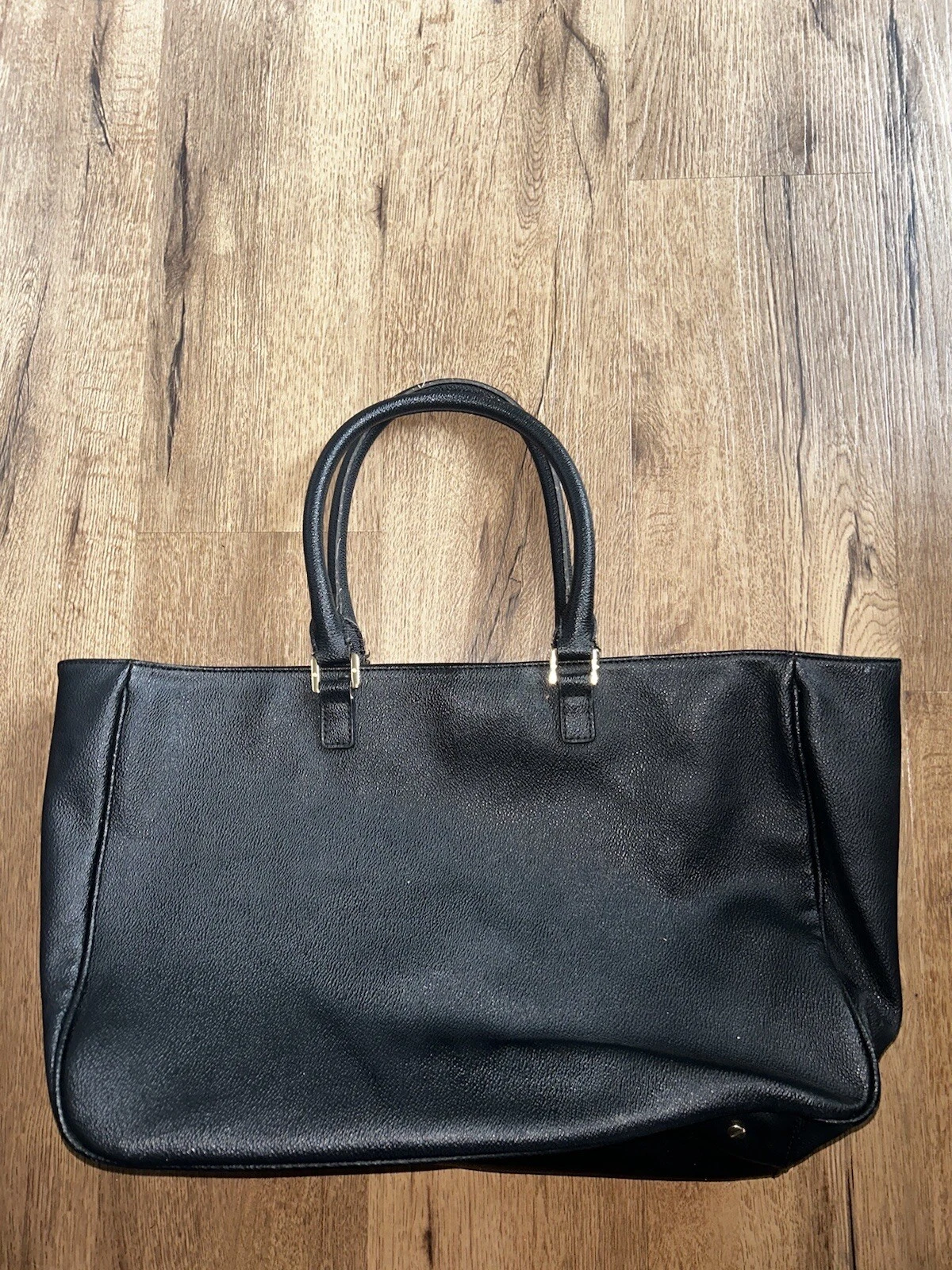 Borsa a mano Tory Burch grande in pelle nera borsa a tracolla ferramenta oro