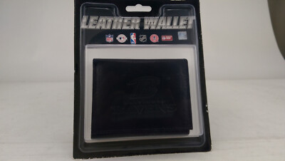 New NFL Black Leather Tri-Fold Wallet Embossed Baltimore Ravens Seal Box