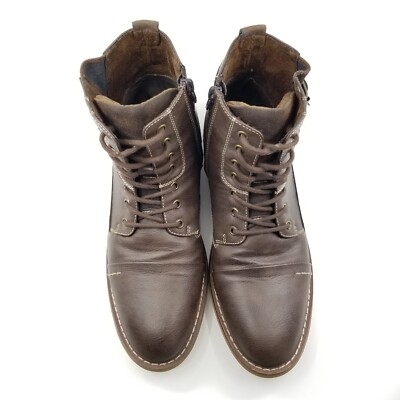 Steve Madden Seymour Ankle Boot Brown Lace Up Side Zip  display picture 2