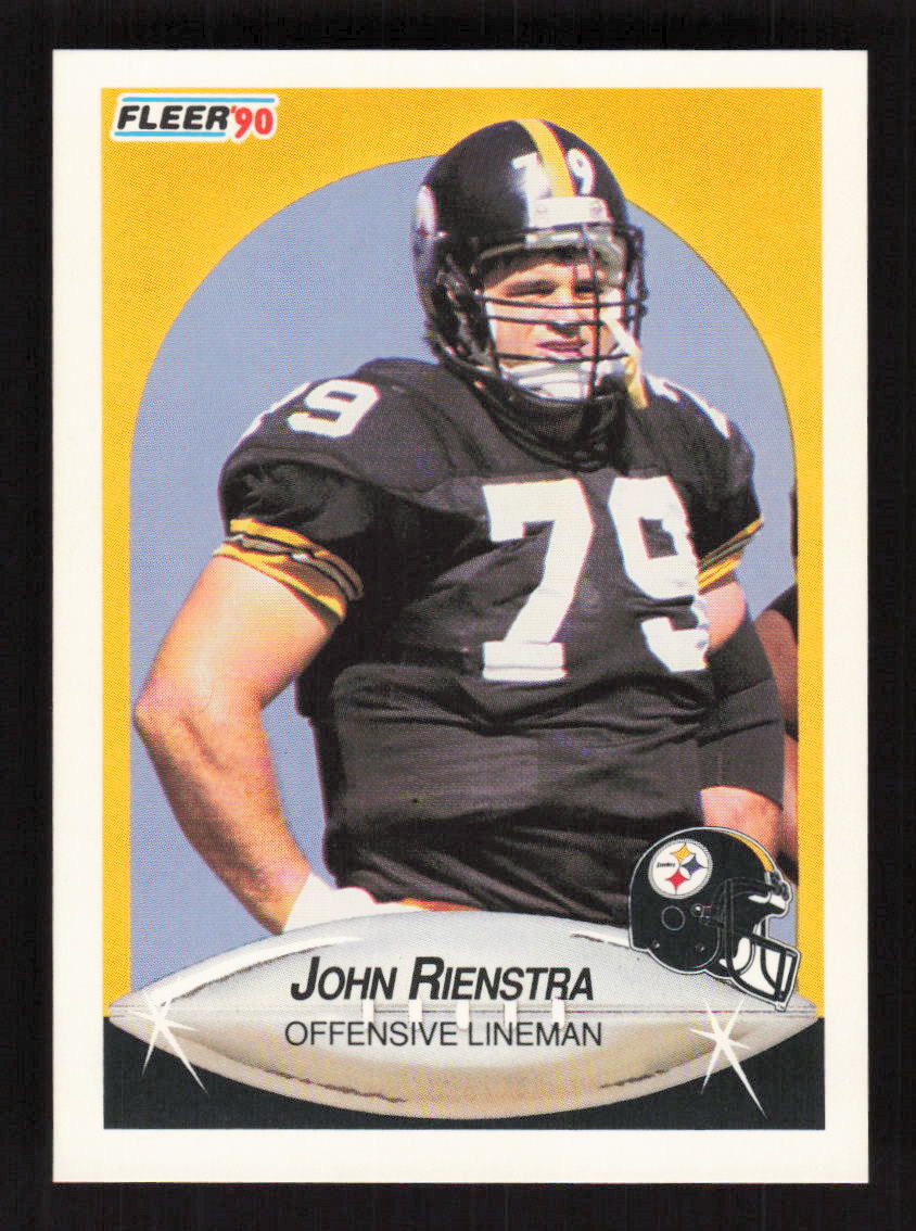 1990 Fleer #149 John Rienstra Rookie Pittsburgh Steelers
