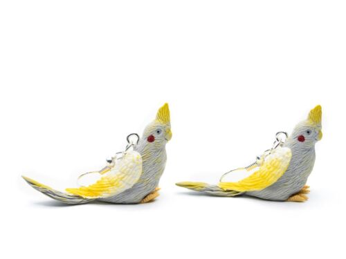 Kakadu Ohrringe Kakadus Papagei Miniblings Ohrhänger Zoo Vogel Vögel grau-gelb - Afbeelding 1 van 4