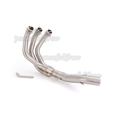 For Yamaha MT09 FZ09 FJ09 Exhaust Front Link Pipe Header Escape Stainless Steel