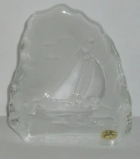 Czech Bohemia Reversed Etched Sailing Ship