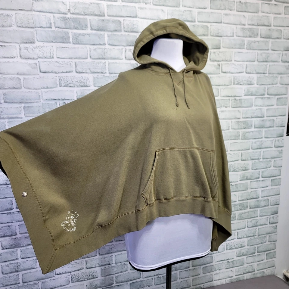Y2k Ralph Lauren Rugby Mujer M/L Verde Popover Capa Poncho Sudadera Foto 2 de 4