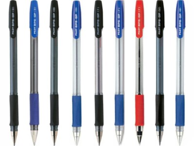 Pilot Bps Gp Grip Ballpoint Pen Broad Eb Fine Medium Black Blue Red Ebay