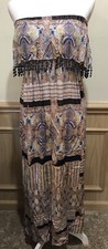 Abree Off The Shoulder Maxi Dress ~ Size Small ~ Fringe Multi Color NWT