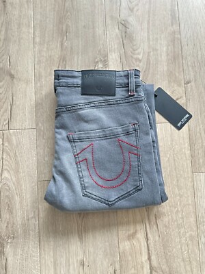 True Religion Rocco Jeans Grau Skinny/Slim Fit Stretch Neu Mit Etikett W30 L32