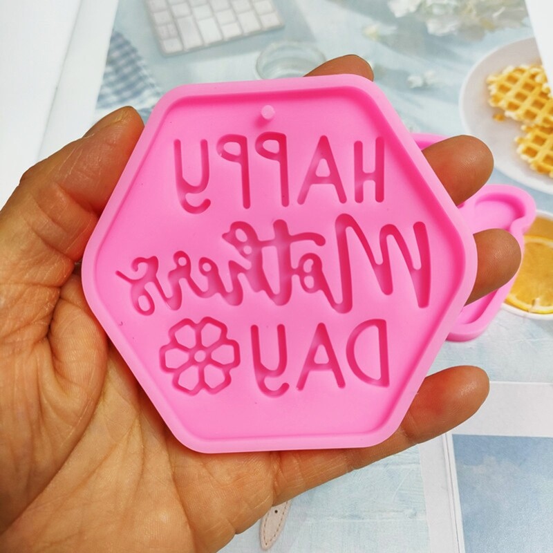 DIY Mother's Day Pendant Keychain Silicone Mold for Resin Casting Crafts