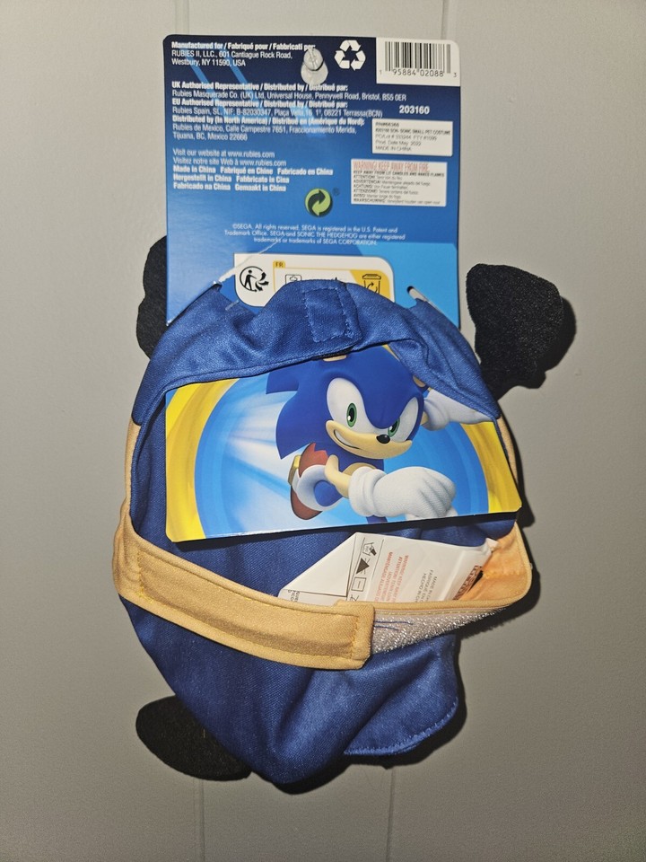 Sonic The Hedgehog Pet Costume For Dogs & Cats – Officially Licensed, Medium Size