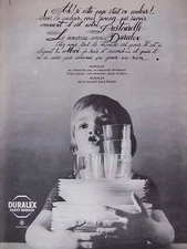 1963 DURALEX SAINT-GOBAIN SERVICE PRESS ADVERTISEMENT - ADVERTISING