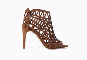 Nuevo Zara-Tan/marrón gamuza-Stiletto/Con Cordones/Peep Toe Zapatos de  Tacón/boot/Botín/(8/41) | eBay