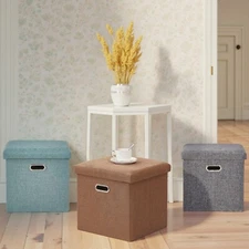Storage Ottoman Bench Foot Rest Stool Bedroom Entryway Living Room Small Space