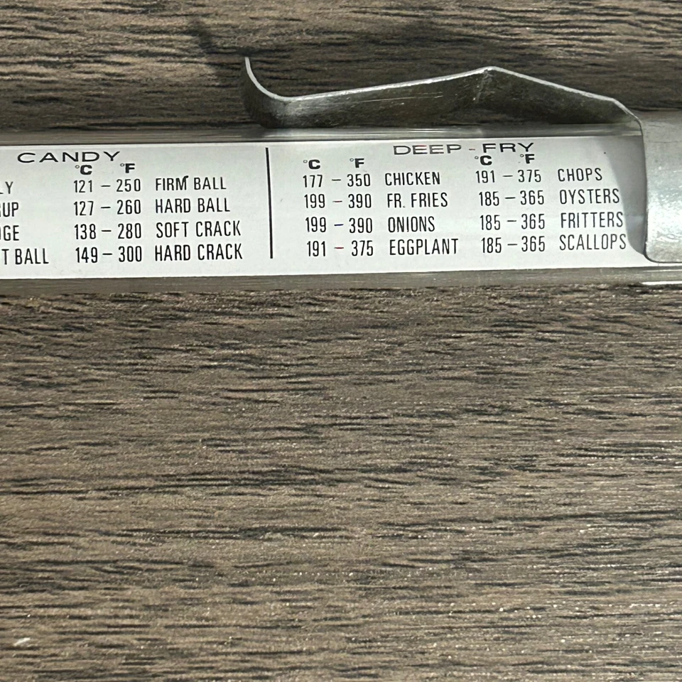 Vintage Springfield Candy Deep Fry Cooking Thermometer Temperature Safe 8" Glass - Image 4 of 4